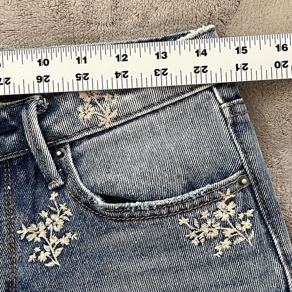 Free People Blue Floral Flare Jeans - Picture 14 of 16